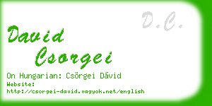 david csorgei business card